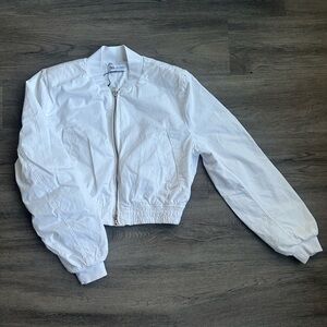 Zara White Bomber Jacket
